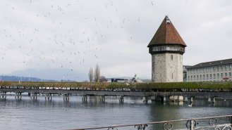 Obr. 22: Dřevěný most v Kapellbrück v Luzernu